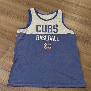 Nike Gray and Blue Cubs Baseball Tank Top